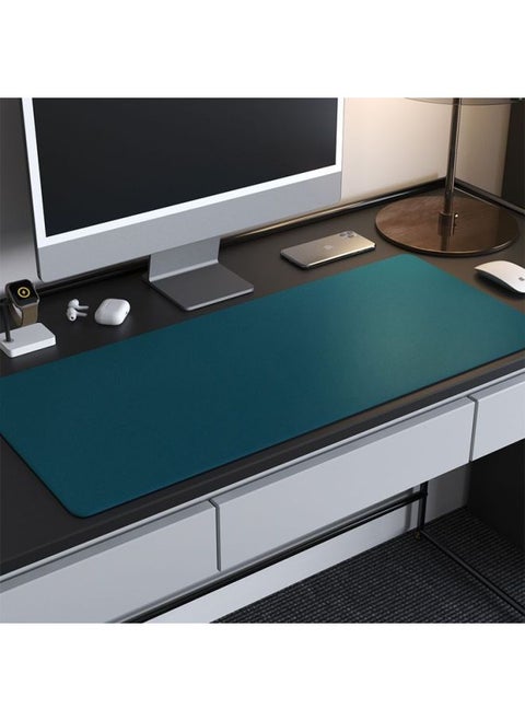 Super Large Leather Advanced Mouse Pad Table Mat Waterproof Dirty-Resistant Writing Desk Mat Notebook Keyboard Mat Simple E-Sports-Color:100x 55cm-Pattern:Malachite Green (double-sided Leather)