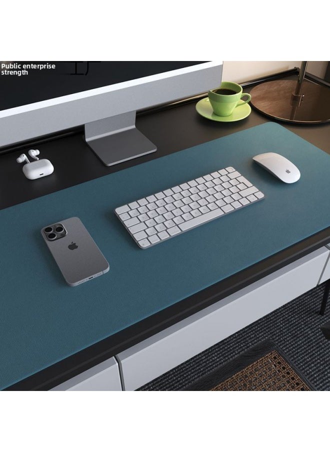 Generic - Super Large Leather Advanced Mouse Pad Table Mat Waterproof Dirty-Resistant Writing Desk Mat Notebook Keyboard Mat Simple E-Sports-Color:100x 55cm-Pattern:Malachite Green (double-sided Leather) - Image 1
