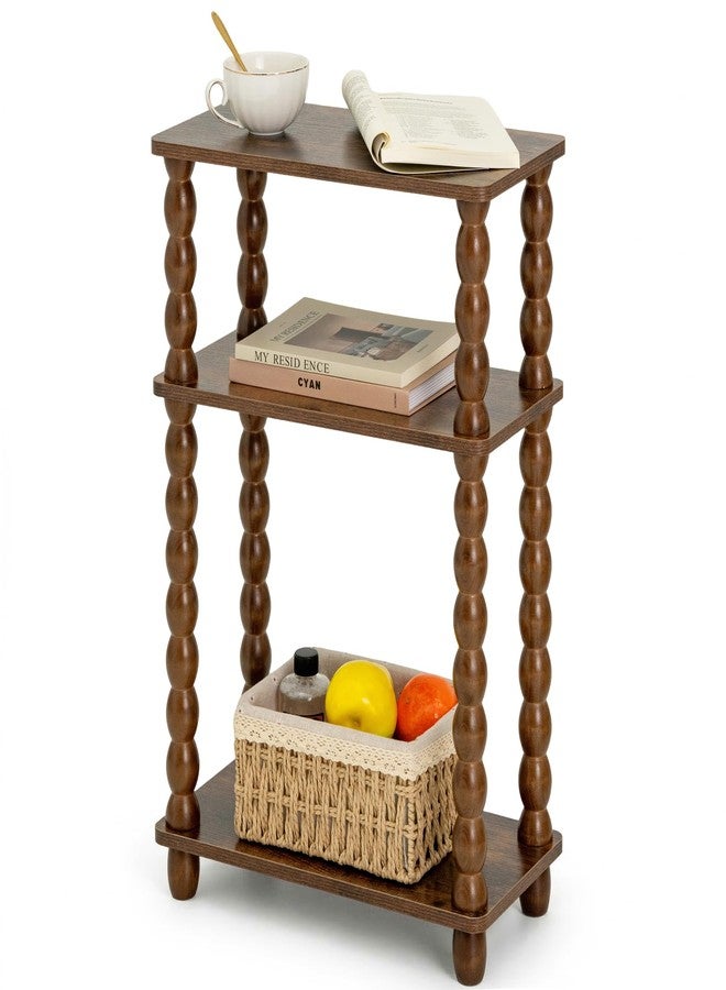 dreampossible Narrow Side Table 3-Tier, Skinny End Table with Solid Wood Legs for Small Spaces, Slim Console Table Nightstand for Living Room Bedroom Sofa Gap, Thin Bedside Table with Storage Shelf - Image 1