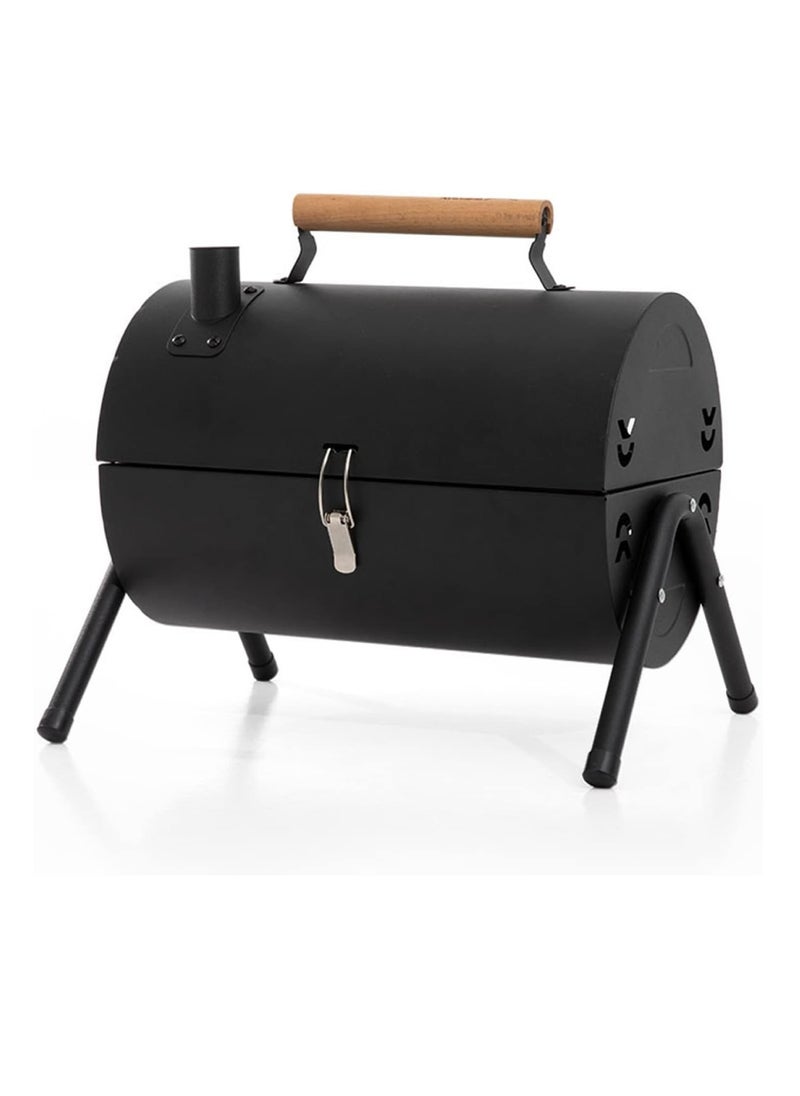Yuwell Portable Charcoal Grill BBQ Grill Portable Metal BBQ Small Grill With Baking Tray and Grill Mesh Compact Tabletop BBQ Grill For Camping Picnic Backyard Patio Black  - Image 1