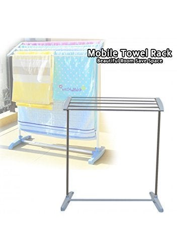 2V BROTHERS 2V BROTHERS Multi Functional Mobile Towel Rack FloorStanding Room Save Space Cloth Rack for Drying Holder Holder Kitchen Bathroom or Pantry Area etc  - Image 2