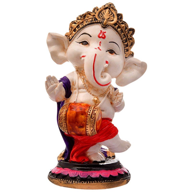 Karigaari India Handcrafted Polyresin Eco Friendly Lord Ganesha Ganpati Idol Figurine Lord Ganesha Statue for Home Decoration Multicolor - Image 4