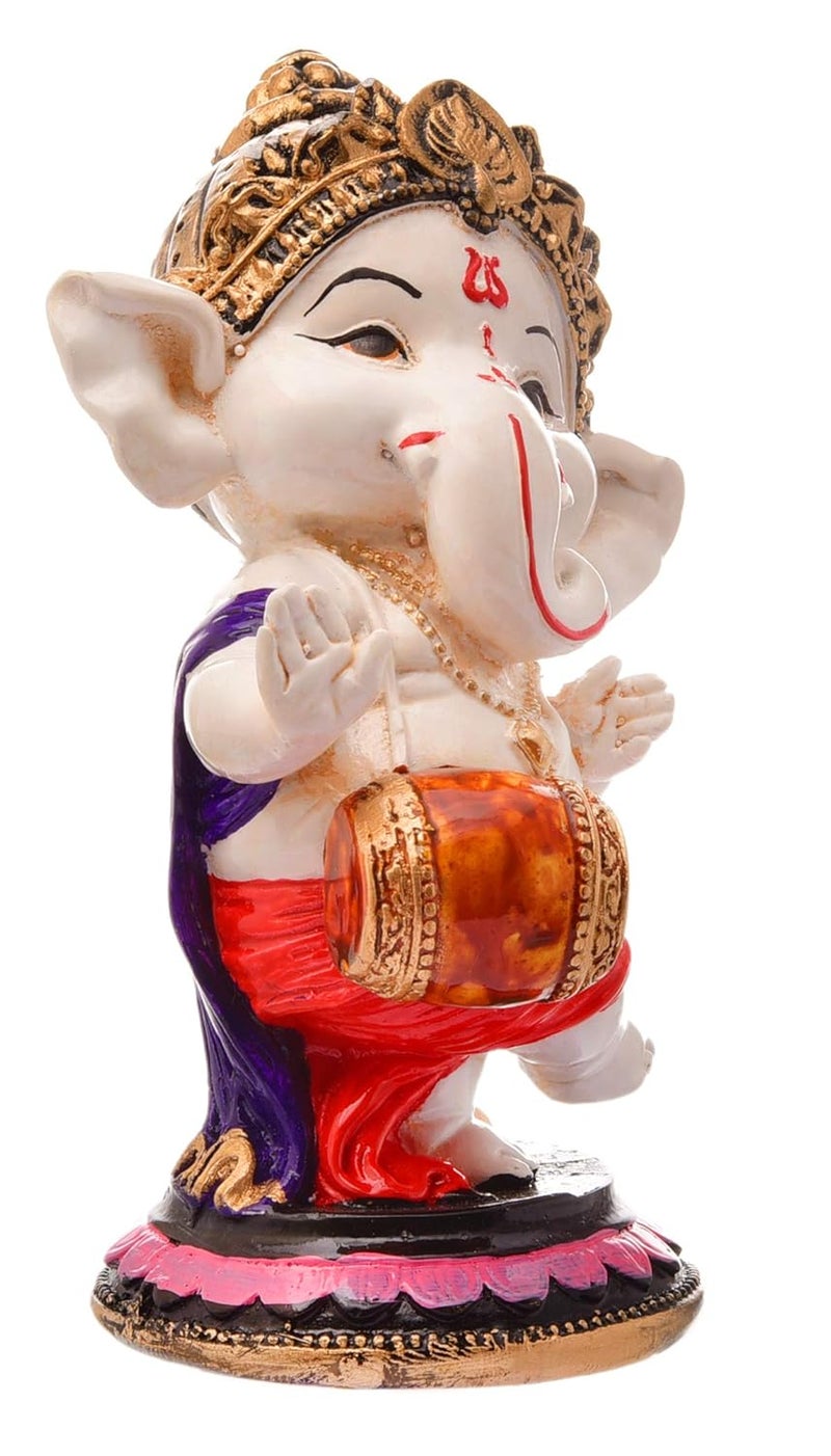 Karigaari India Handcrafted Polyresin Eco Friendly Lord Ganesha Ganpati Idol Figurine Lord Ganesha Statue for Home Decoration Multicolor - Image 3