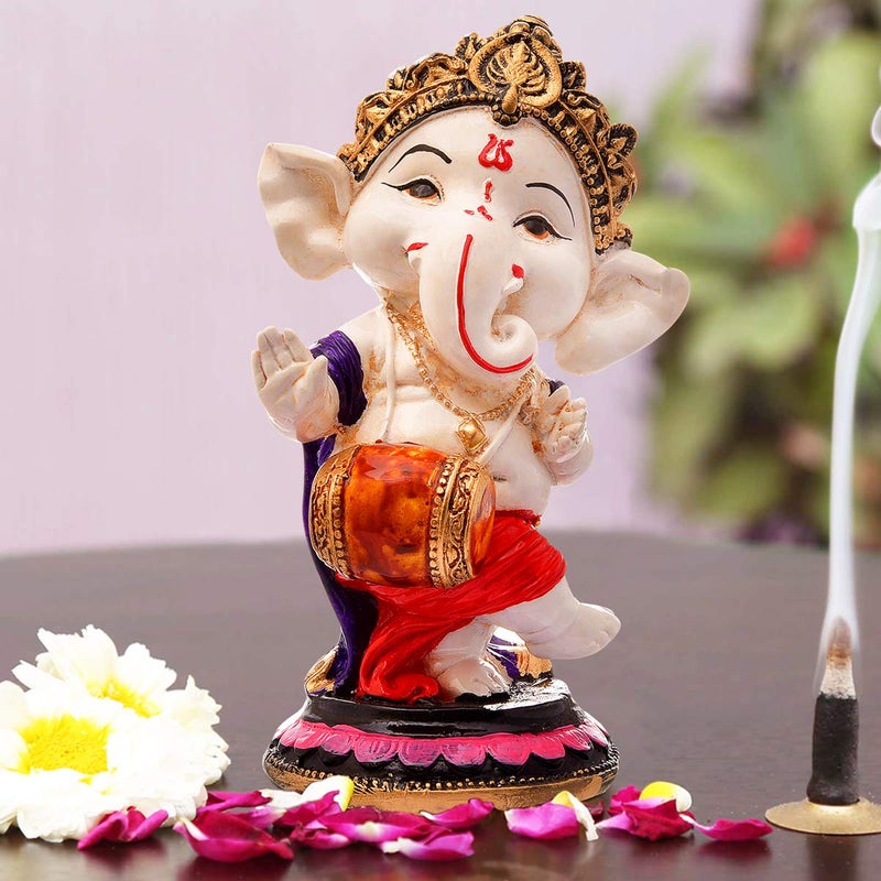 Karigaari India Handcrafted Polyresin Eco Friendly Lord Ganesha Ganpati Idol Figurine Lord Ganesha Statue for Home Decoration Multicolor - Image 1