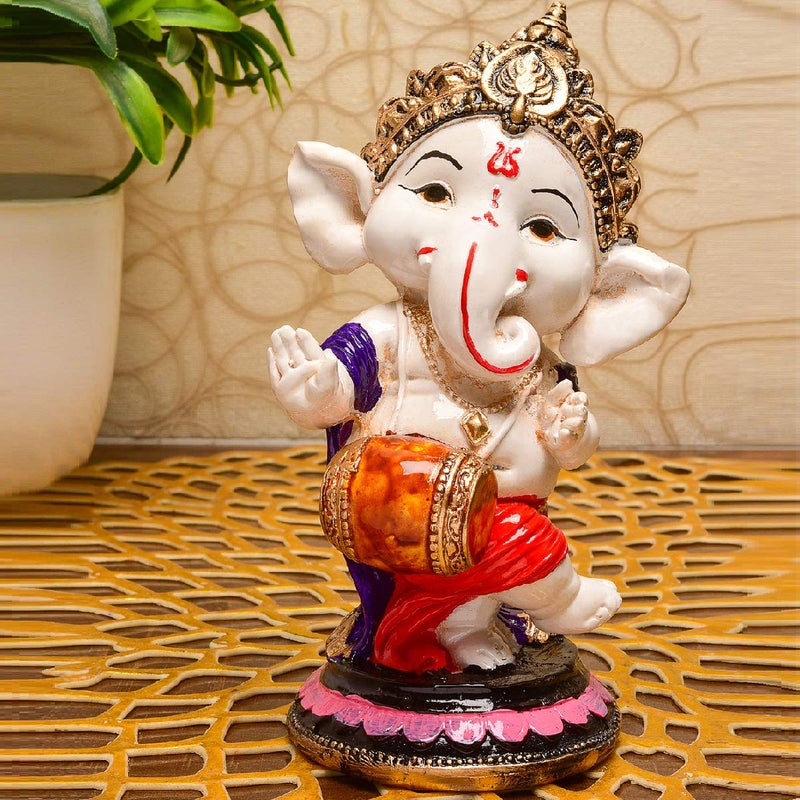 Karigaari India Handcrafted Polyresin Eco Friendly Lord Ganesha Ganpati Idol Figurine Lord Ganesha Statue for Home Decoration Multicolor - Image 2