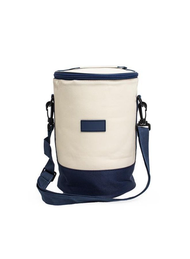 Reusable insulated and leakproof lunch bag, thick round carrier bag made of aluminum foil and Oxford cloth, waterproof, easy to open and use, easy to transport, large capacity, multi-layered (10 liter capacity, length 21/width 21) - Image 5