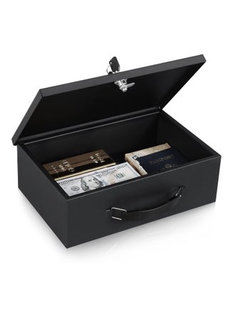 Fireproof Document Box with Key Lock, Safe Storage Box for Valuables, Fire Resistance Security Chest, Fireproof Box for Documents, Passport, Cash, Tablet, Exterior 12.8'' x 8.4'' x 4.5'' Black - pzsku/Z3E8DC310859D153E2F35Z/45/_/1709716997/55dab7cc-1c18-4cf5-8c81-6750e9b7a96a