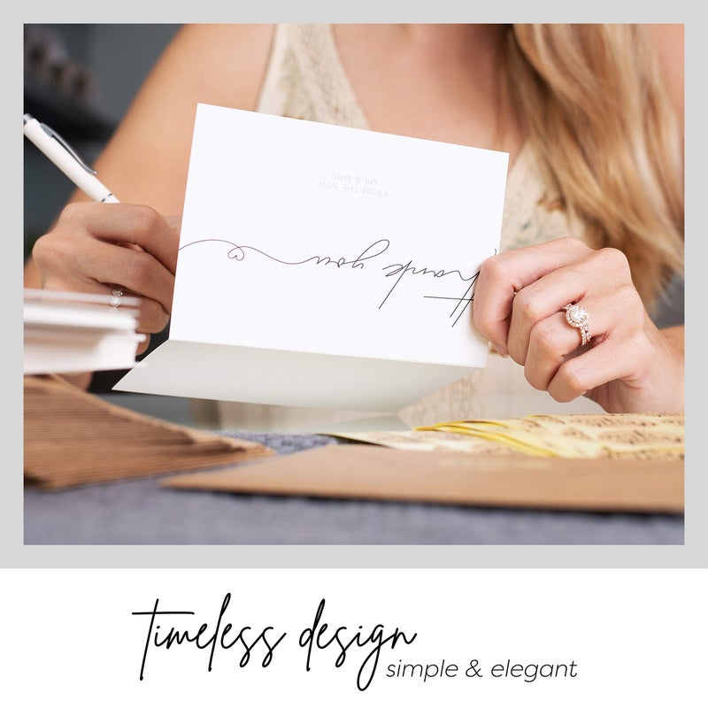 Durabasics 120 Heavyweight Blank Wedding Thank You Cards with Envelopes, Personalized Greetings Gratitude Letter From The New Mr and Mrs, Wedding Thank You Notes with Envelopes & Stickers (4x6 Inches) (120 Pack) - Image 4