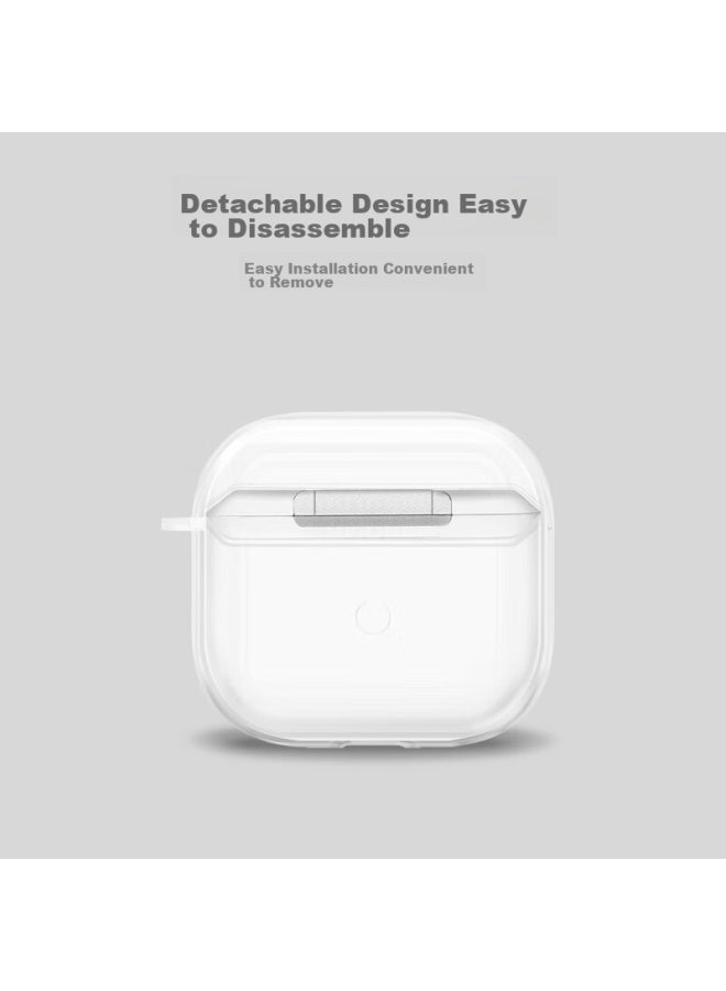 Inkaida جراب حماية مناسب لسماعات AirPods 4 اللاسلكية بتقنية بلوتوث، مقاوم للصدمات، بتصميم مبتكر مانع للانزلاق، مع صندوق تخزين وحزام مغناطيسي. - Image 4