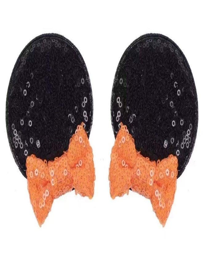 CLGIFT Minnie Ears Hairband, Handmade Flexible Orange Headband with Sequin, Minnie Baby Ears, Perfect for Baby Girls, Halloween, Christmas, Birthday, 1 Count