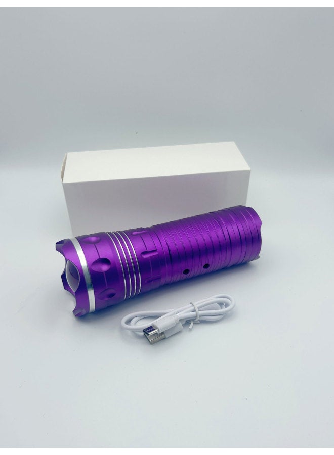 2024 Night Fishing Lights High-power Night Fishing Special Blue Light Long Endurance Type-c Charging Fishing Flashlight-Color:Standard For 10W Four Light Sources: Lamp Charging Cable Package Box: Strong Light Endurance Over 8 Hours - Image 1