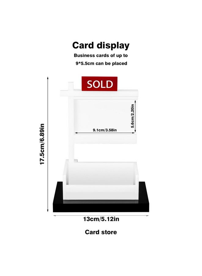 FRIUSATE Real Estate Business Card Holder Display Sold Sign for Realtor Business Desktop Realtor Business Card Holder Storage Agent Office Reception Holds 3.58 x 2.2 inch - Image 2