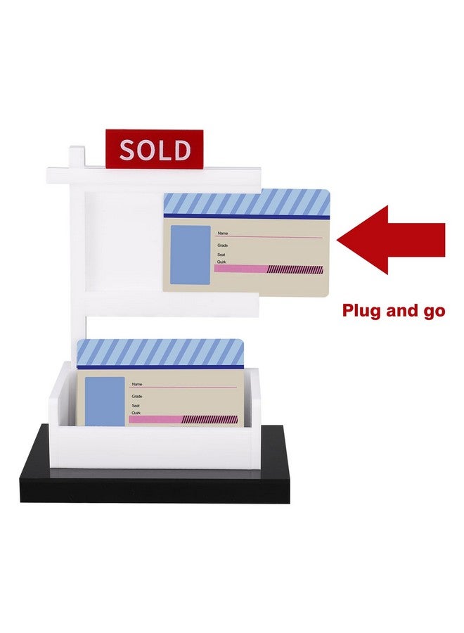 FRIUSATE Real Estate Business Card Holder Display Sold Sign for Realtor Business Desktop Realtor Business Card Holder Storage Agent Office Reception Holds 3.58 x 2.2 inch - Image 5