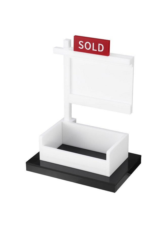 FRIUSATE Real Estate Business Card Holder Display Sold Sign for Realtor Business Desktop Realtor Business Card Holder Storage Agent Office Reception Holds 3.58 x 2.2 inch - Image 1