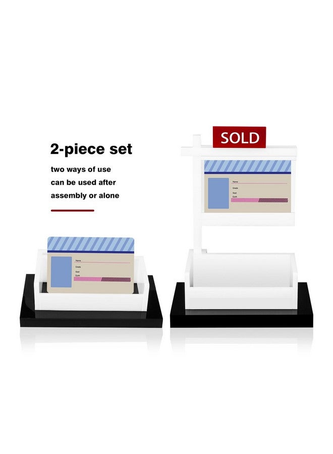 FRIUSATE Real Estate Business Card Holder Display Sold Sign for Realtor Business Desktop Realtor Business Card Holder Storage Agent Office Reception Holds 3.58 x 2.2 inch - Image 3