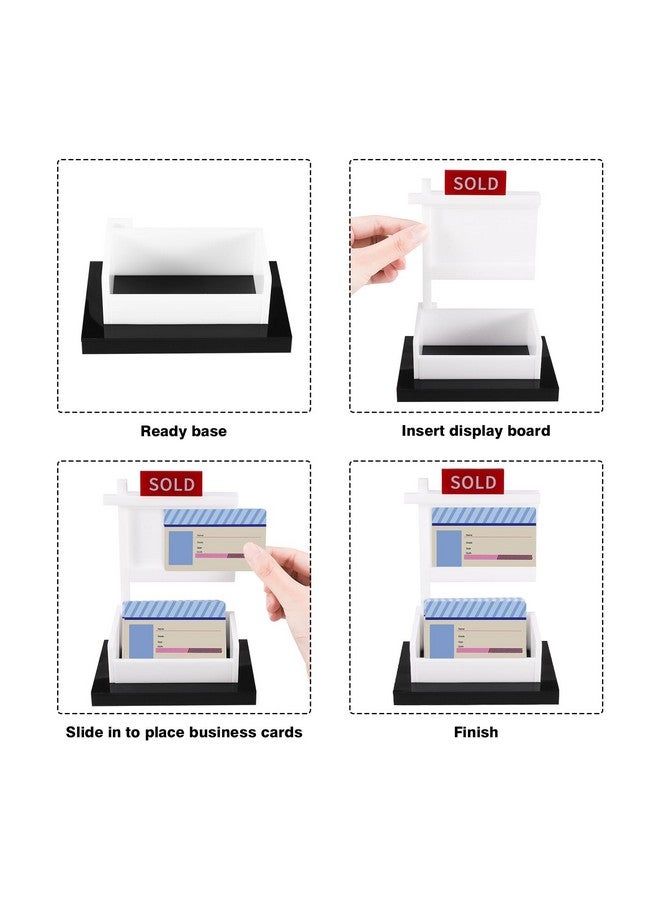 FRIUSATE Real Estate Business Card Holder Display Sold Sign for Realtor Business Desktop Realtor Business Card Holder Storage Agent Office Reception Holds 3.58 x 2.2 inch - Image 4
