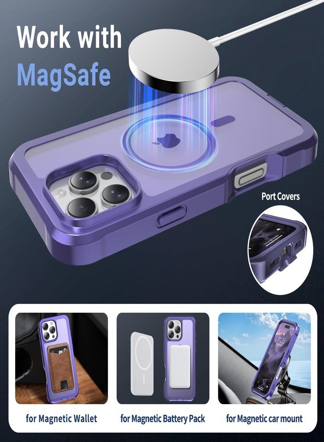 jaroco Magnetic for iPhone 16 Pro Max Case, [Compatible with MagSafe][Military Grade Drop Protection][Heavy Duty Protection][Non-Slip][Shockproof] 2-Layer Durable Bumper Phone Case 6.9''-Dark Purple - Image 4