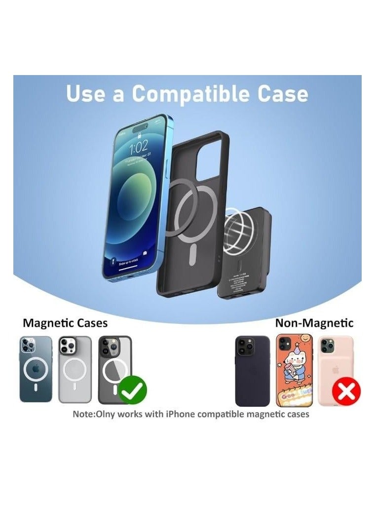 sunpin 10000 mAh Magsafe Power Bank 20W Wireless Portable Charger with PD 20W USB-C Port, Fast Charging for MagSafe Battery Pack iPhone 15 Pro Max/iPhone 15 Plus/14/13/12 Series - Image 3