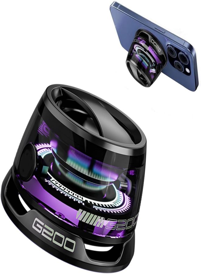 مكبر صوت بلوتوث مغناطيسي G200، مدفع فولاذي صغير محمول عالي الجودة مزود بإضاءة محيطية ملونة بتقنية البلوتوث - Image 1