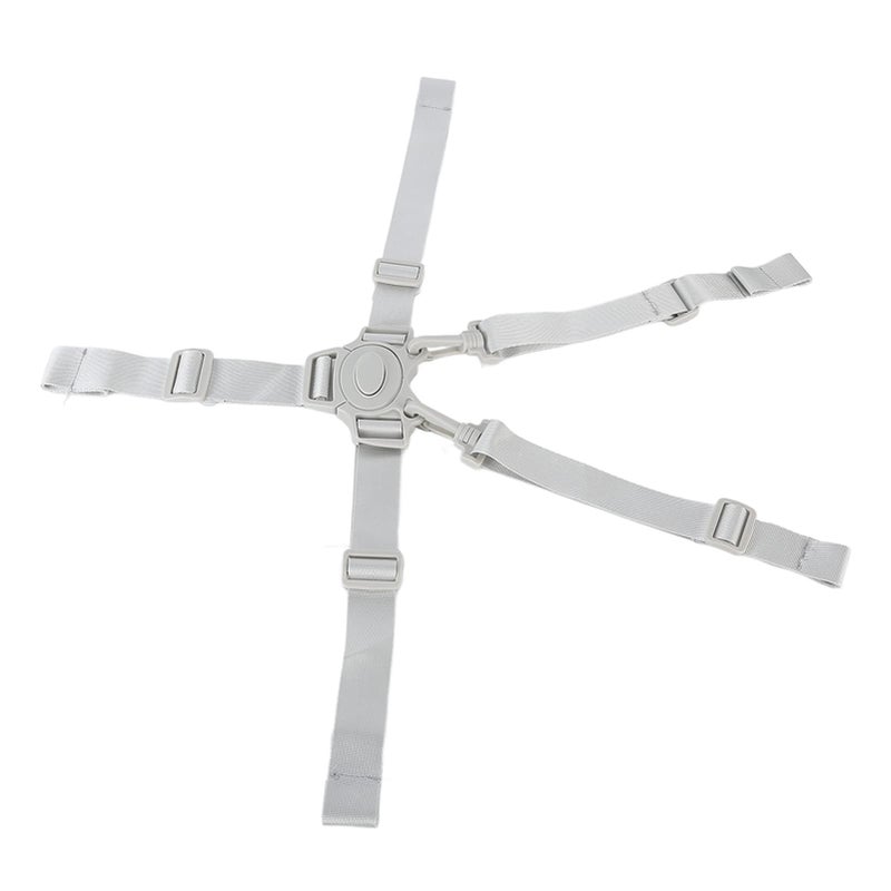 Jiawu 5 Point Baby Safety Strap Belt, Adjustable Universal Replacement High Chair Straps Harness Straps, Sturdy and Comfort Material for Pushchair, Stroller, Easy to Use(Gray Button 5-Point Strap) - Image 1