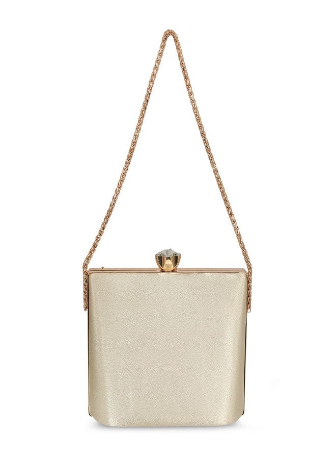 Metro Women's Gold Stylish Faux Leather Party Clutch (38-134) - Image 4