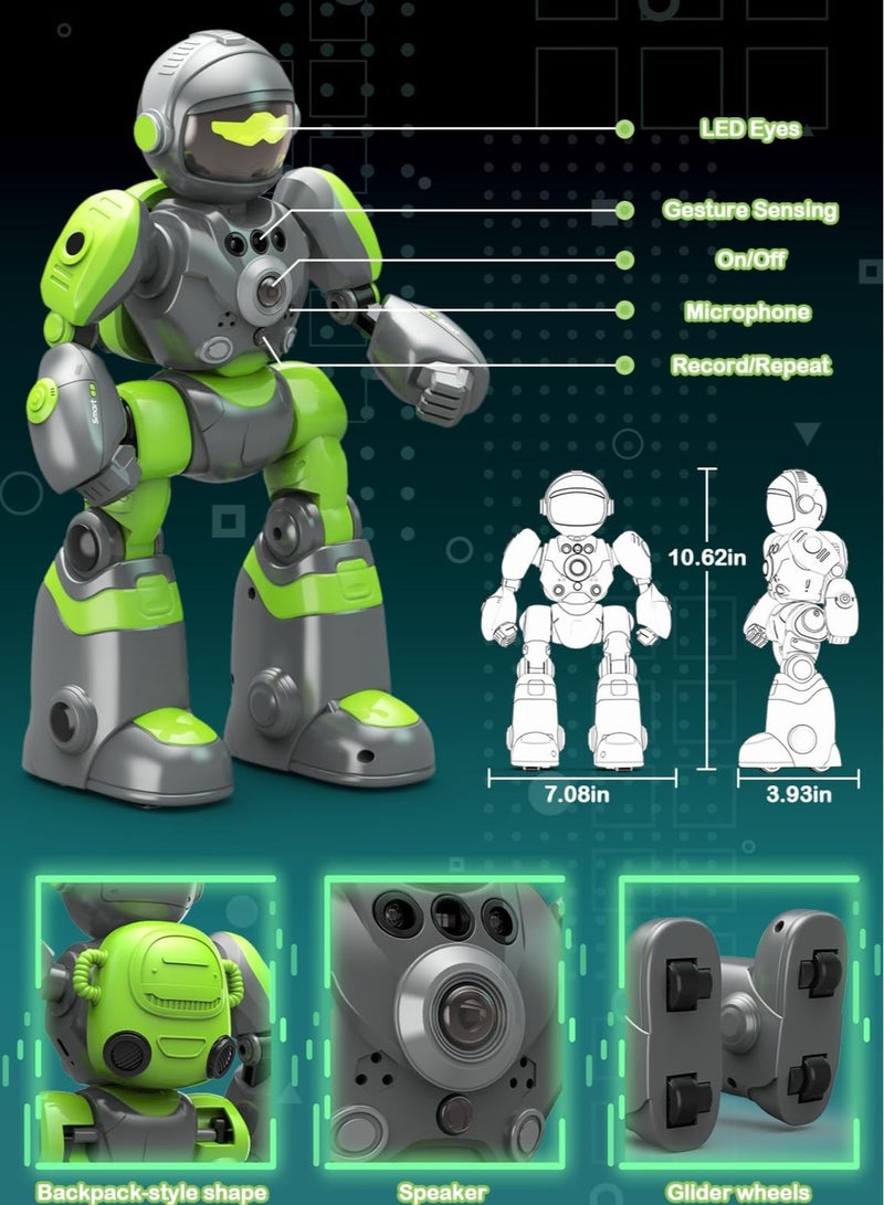 SOLARAE Kids Smart RC AI Robot, Boy RC Gesture Sensing Toy, Remote Control Smart Robot for Age 3 to 8 Year Old Boys Girls Birthday Gift Present - Image 2