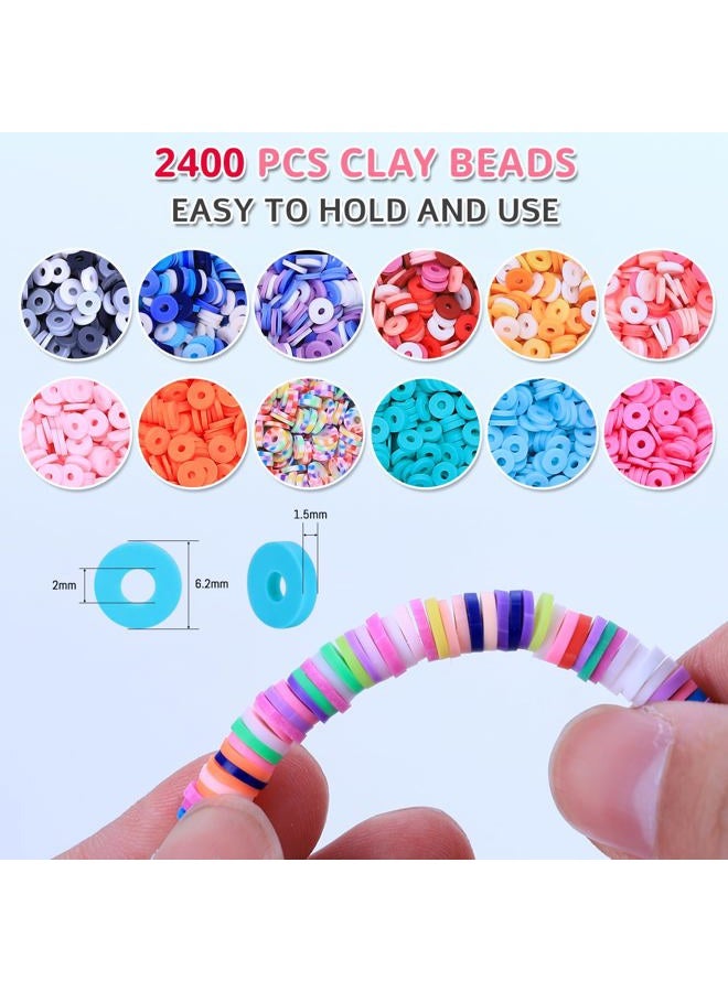 AIPRIDY 3200 Pcs Unicorn Jewelry Activity Kit,Clay Beads Bracelet Making Kit,Flat College Style Beading for Friendship Jewelry Making,Crystal Time Gem Ring Gifts,DIY Crafts for Teen Girls(Pink) - Image 2