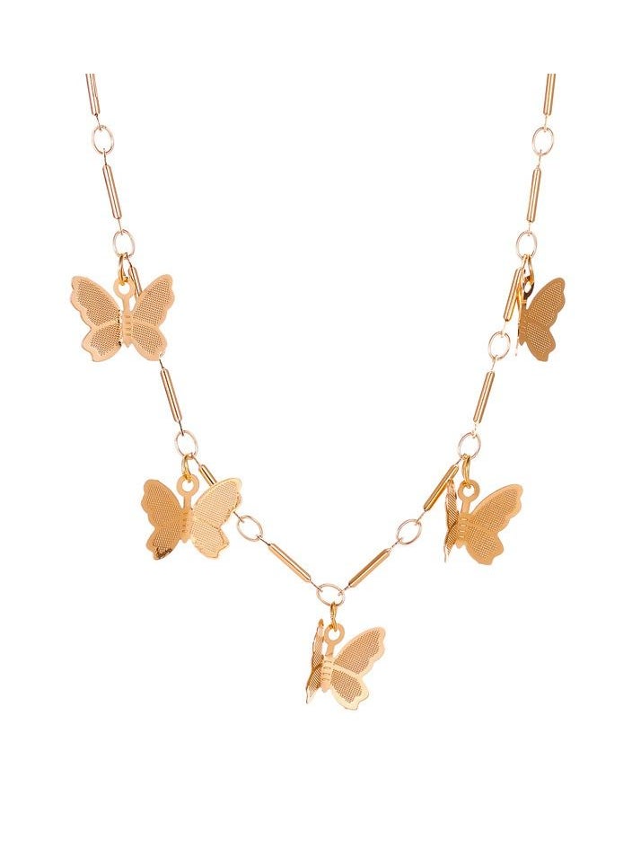 Satinior - Butterfly Tassel Necklace Gold Tone Plated - Image 1