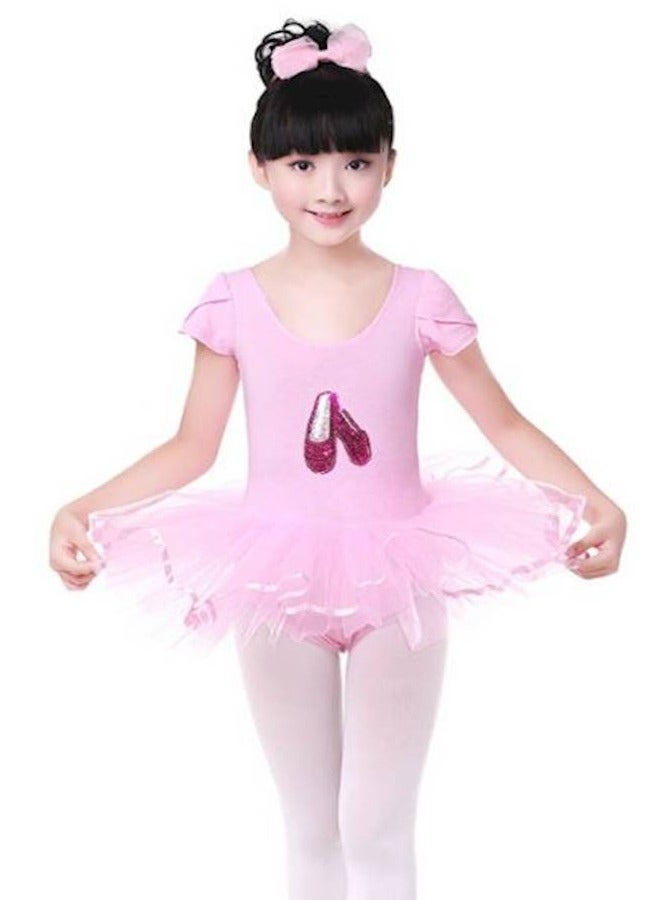 Girls Toddler Ballet Leotard with Skirted Short Sleeve Dance Gymnastic Ballerina Ballet Outfit Dress  - Image 3