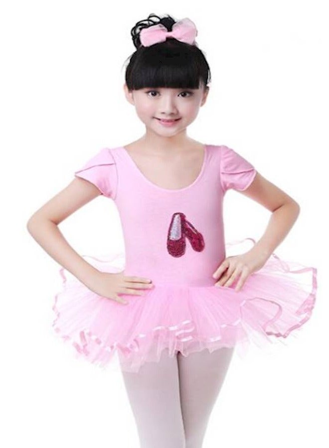 Girls Toddler Ballet Leotard with Skirted Short Sleeve Dance Gymnastic Ballerina Ballet Outfit Dress  - Image 4