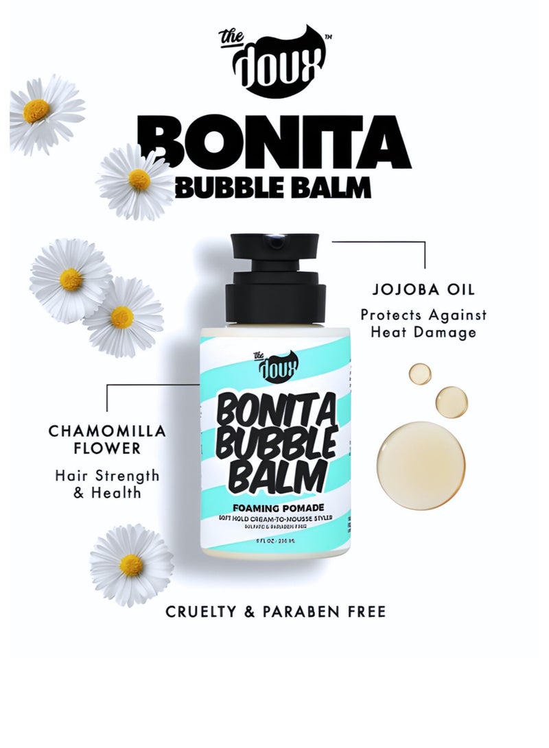 THE DOUX Bonita bubble balm foaming pomade soft hold cream-to-mousse Styler for curly & textured hair, sulfate & paraben free (8 fl oz.) - Image 3
