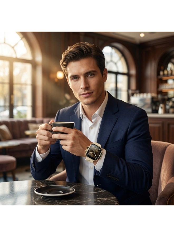 Smartberry SM402 2.2 Inch HD Smart Watch with SIM Card Slot, Front Camera, Bluetooth 5.3, Wireless Charging, Dual Watch Straps, 480mAh Battery, Multi-Sport Modes, Android Smartwatch for Men & Women – Gold - Image 4
