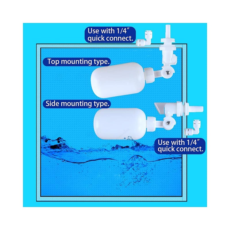 ESHIONG NSF Certified 1/4" O.D. Push to Connect Fittings for RO (Reverse Osmosis) Water Filterï¼ˆwith water float ball valveï¼‰19 pcs+30 feet 1/4" Water tubing. - Image 3