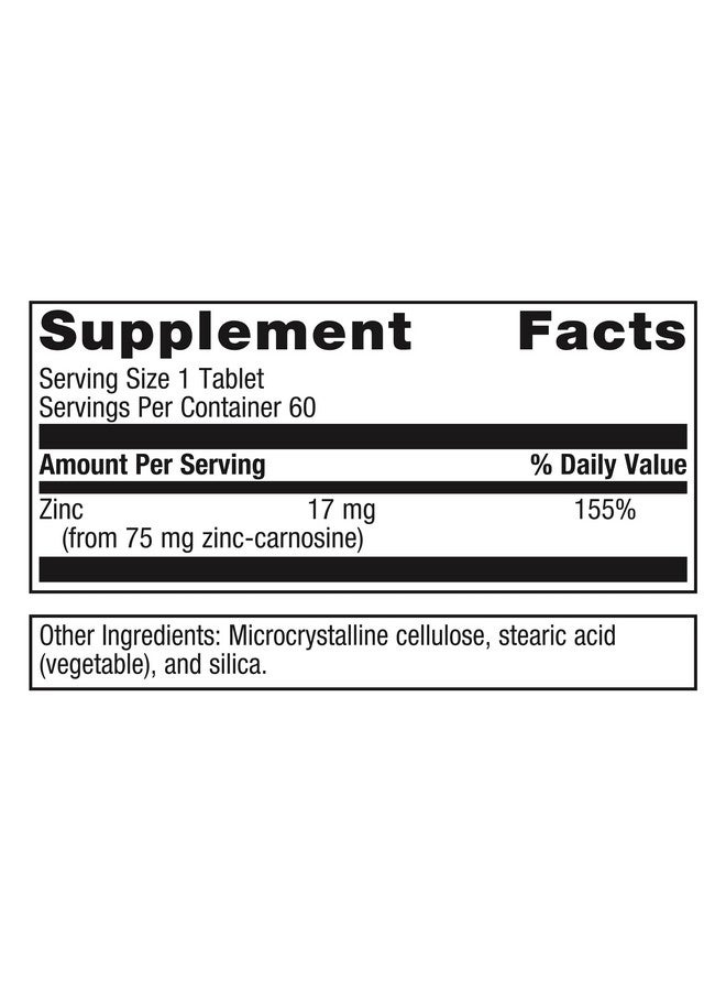 ميتاجينكس مكمل الزنك كارنوزين عالي الفعالية من ميتاجينيكس للمساعدة في تخفيف آلام المعدة البسيطة - 60 قرصًا - Image 2