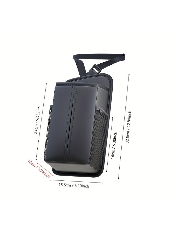 Halamodo Multifunctional Car Seat Side Organizer - Faux Leather Hanging Storage with Tissue Dispenser, Mesh Pocket Suitable for Phones and Pens - Image 5