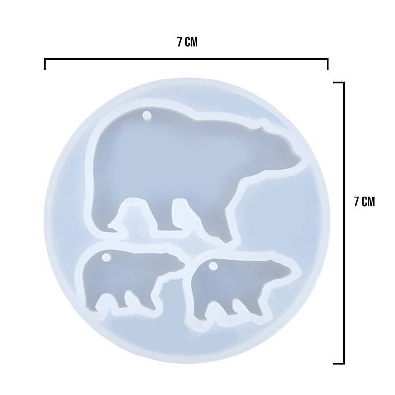 Artool NOLAAI ARTOOL Polar Bear Shape Resin Art Mold Creative DIY Multipurpose Keychain Pendant Making Silicone Mold Epoxy Resin Art Mould Set of 1 (C62) - Image 4