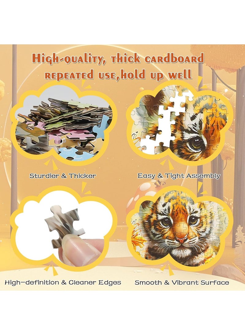 300-Piece Jigsaw Puzzle – Flower Grove Tiger Design  37.7 x 25.2 cm - Image 5