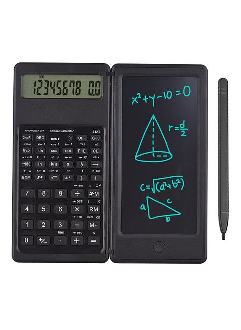 Calculator with LCD Writing Tablet Desktop Calculators 10 Digits Display with Stylus Erase Button Thin and Foldable Design for Daily and Basic Office