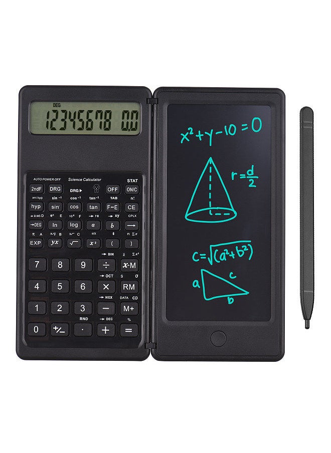 Calculator with LCD Writing Tablet Desktop Calculators 10 Digits Display with Stylus Erase Button Thin and Foldable Design for Daily and Basic Office