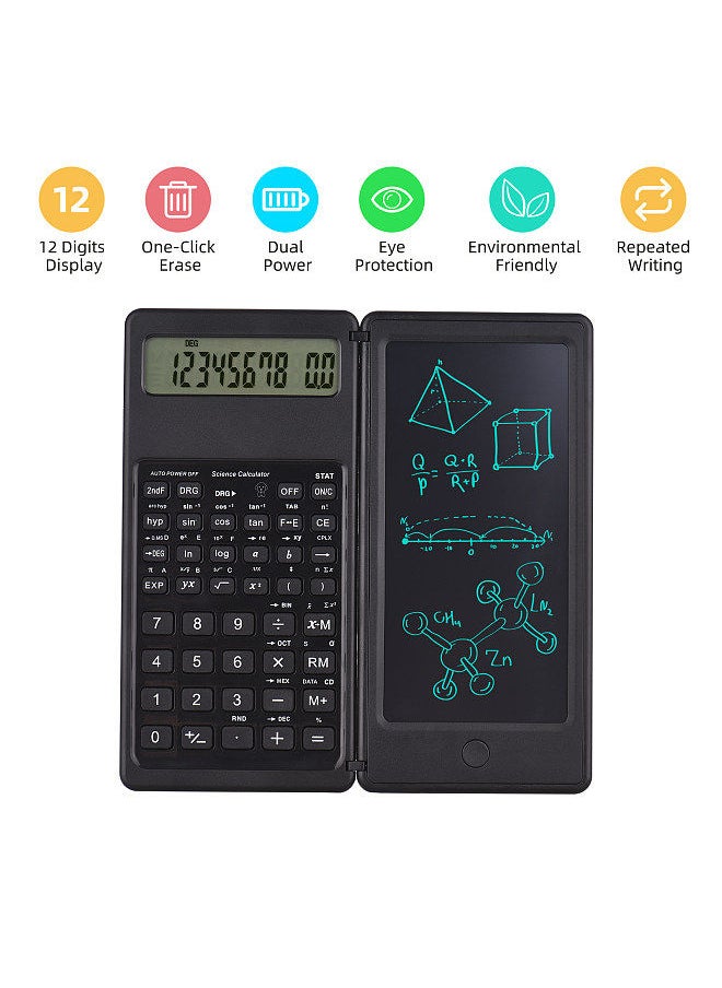 Calculator with LCD Writing Tablet Desktop Calculators 10 Digits Display with Stylus Erase Button Thin and Foldable Design for Daily and Basic Office