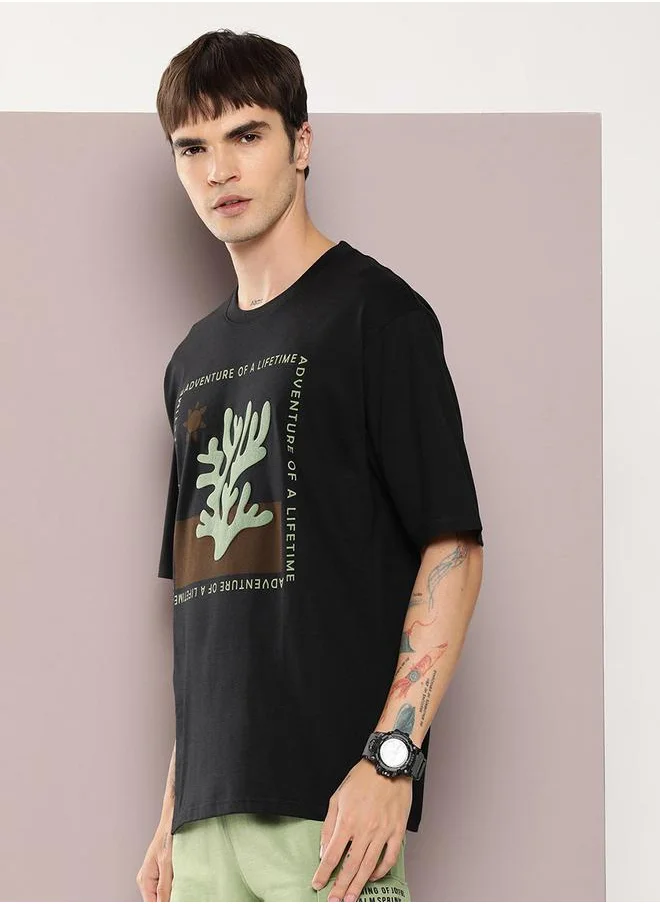Dillinger Front Graphic Print Longline Oversized T-Shirt by Styli