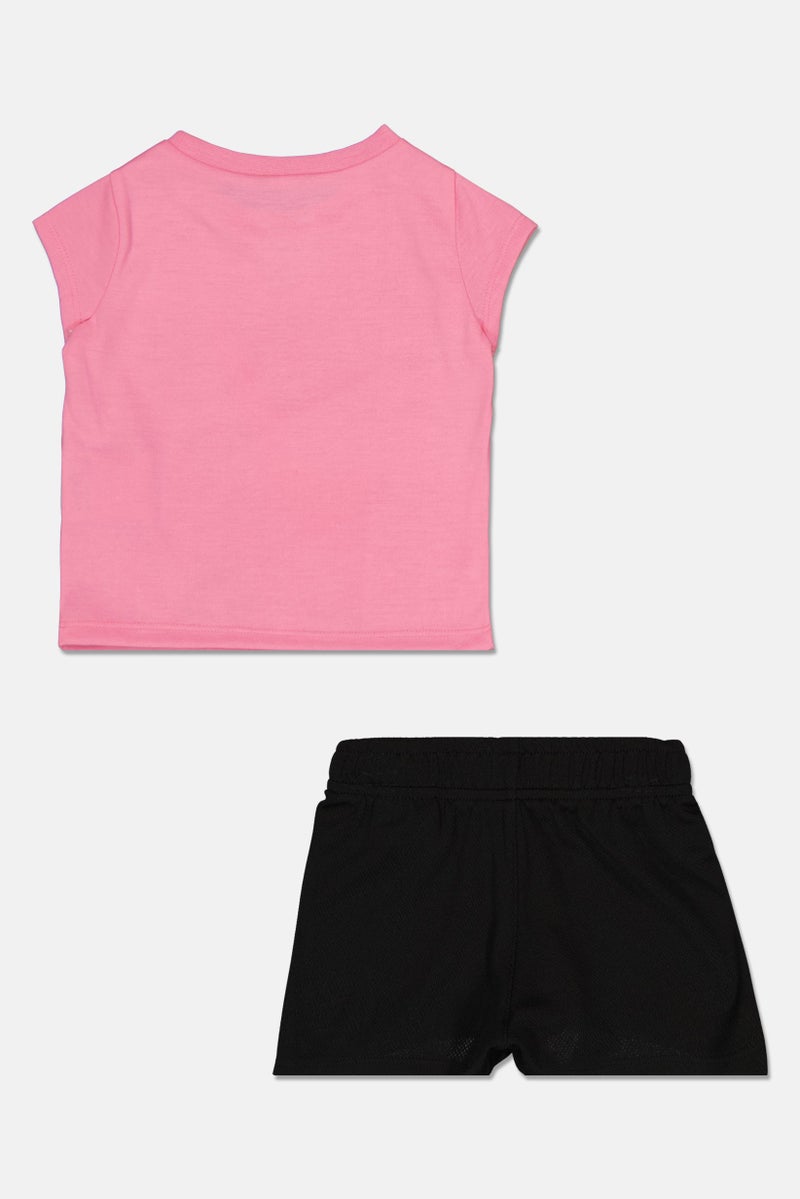 Nike Toddlers Girl 2 Pcs Brand Logo Top And Shorts Set, Multicolor - Image 3