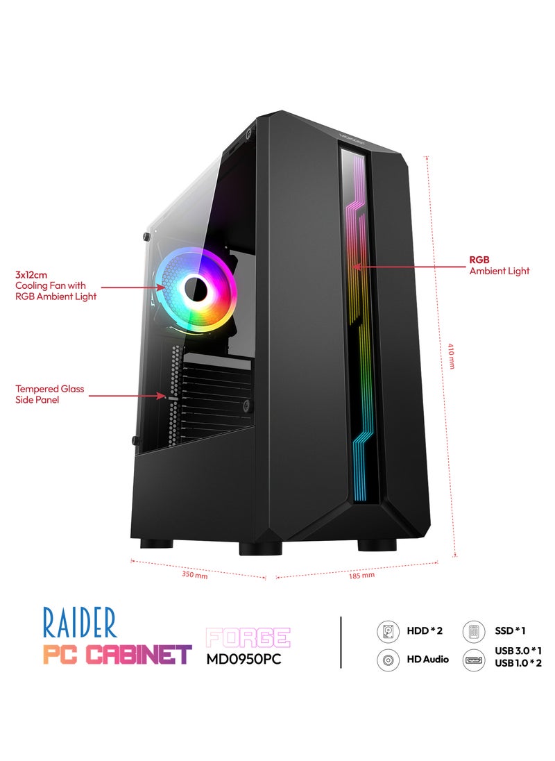 Generic - Premium PC Cabinet With LED Technology /Special Laser Cut/3D Head Disspation &Clear Inside View - Image 1