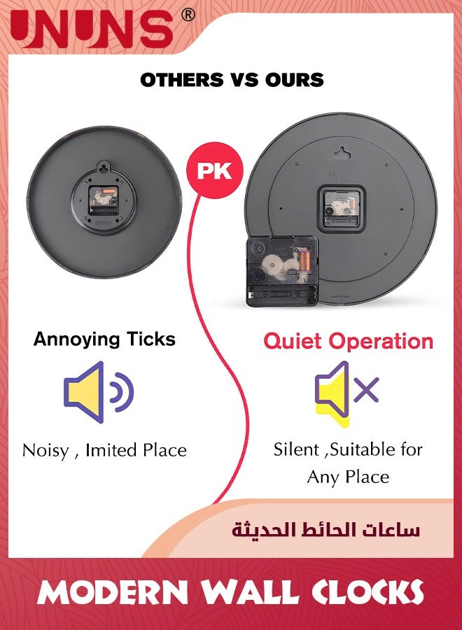 UNUNS ساعة حائط، 30 سم/12 بوصة، ساعة حائط صامتة غير دقات، ساعات حديثة بسيطة، تعمل بالبطارية، ساعة خشبية بسيطة مزخرفة للمنزل وغرفة النوم والمطبخ وغرفة المعيشة والمكتب والمدرسة، أبيض لؤلؤي - Image 5