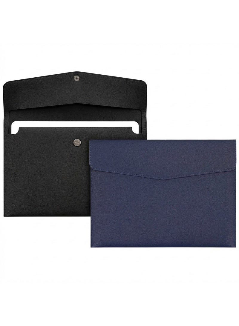 CSIRO 2PCS A4 PU Leather File Bag, Waterproof Document Organizer with Large Capacity – Portable Multifunction Wallet for Paper, Letter, Stationery, Tablet & PC Case, Retro Style - Image 1