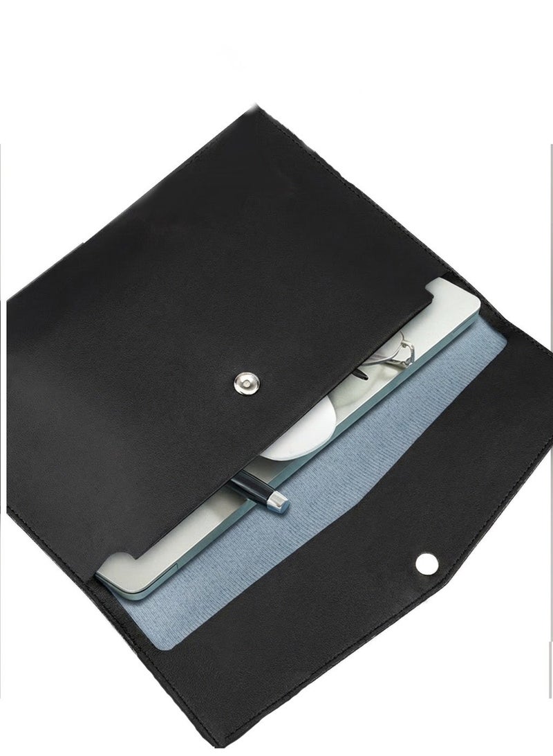 CSIRO 2PCS A4 PU Leather File Bag, Waterproof Document Organizer with Large Capacity – Portable Multifunction Wallet for Paper, Letter, Stationery, Tablet & PC Case, Retro Style - Image 2