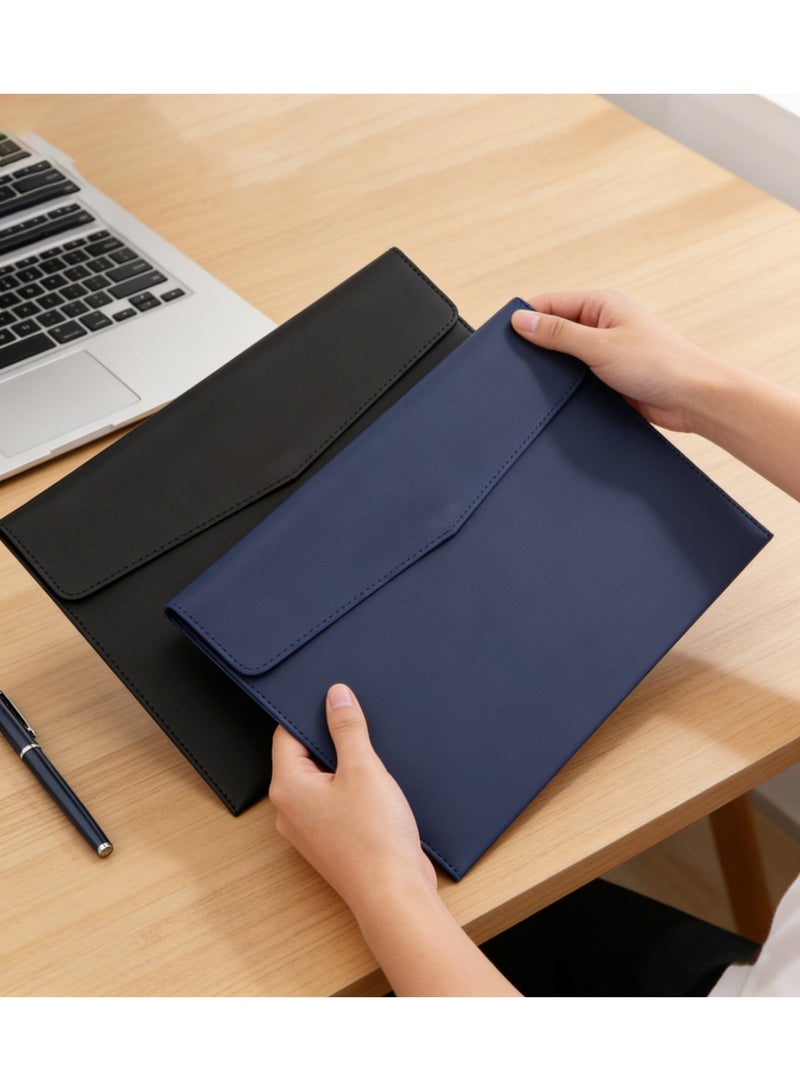 CSIRO 2PCS A4 PU Leather File Bag, Waterproof Document Organizer with Large Capacity – Portable Multifunction Wallet for Paper, Letter, Stationery, Tablet & PC Case, Retro Style - Image 5