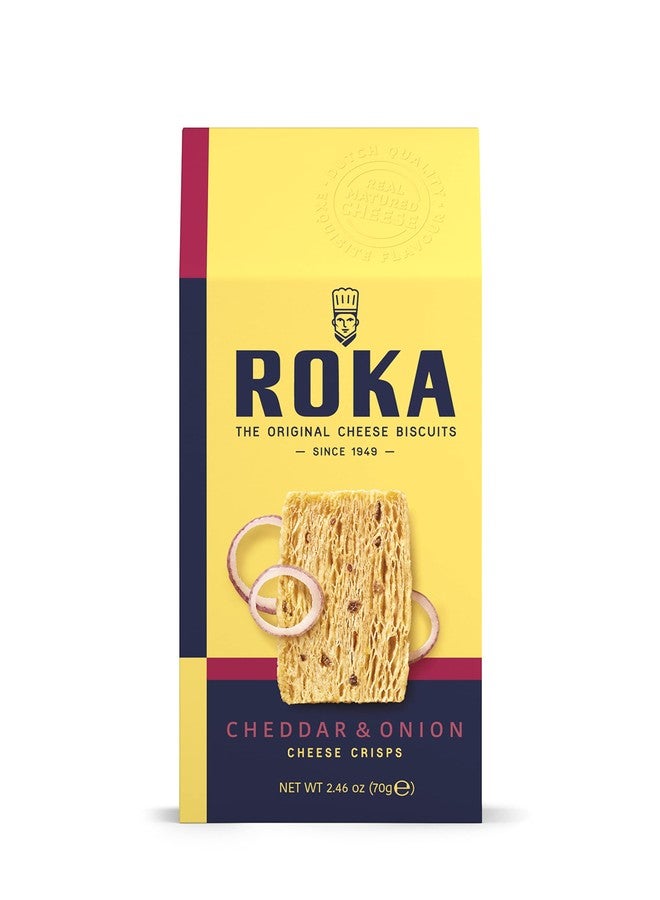 Roka The Original Cheese Biscuits, Cheddar & Onion Cheese Crisps, 2.46 Ounce (Pack of 8) - Image 1