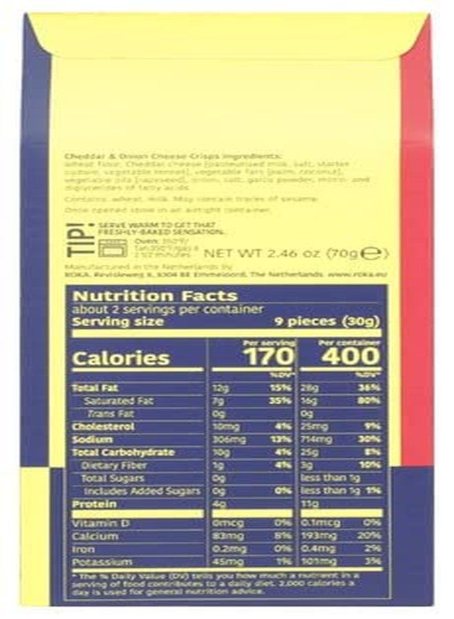 Roka The Original Cheese Biscuits, Cheddar & Onion Cheese Crisps, 2.46 Ounce (Pack of 8) - Image 5
