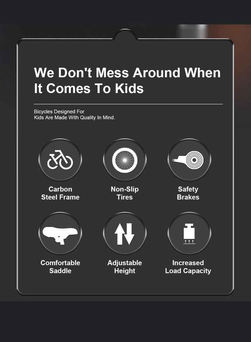 MaBaby Kids Bike, Training Bicycles for Toddlers and Kids, Kids' Road Bicycles with Training Wheels & Basket, Hand Brake, for Ages 2 to 11 Years Boys and Girls - Image 4